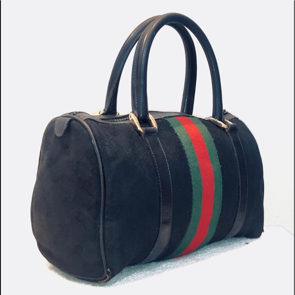 Vintage GUCCI Web Boston Bag - Picture 2 of 13